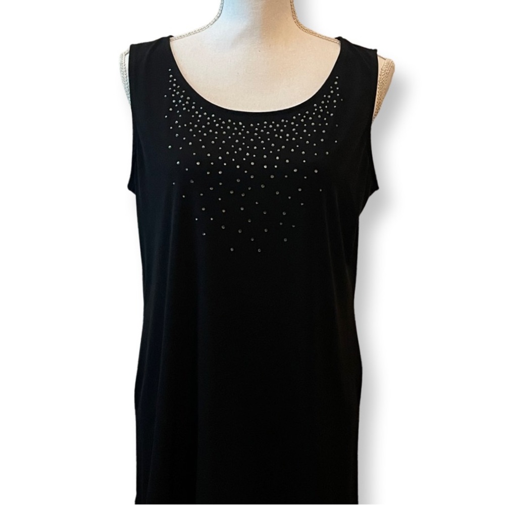 Susan Graver rhinestone sleeveless blouse~ medium